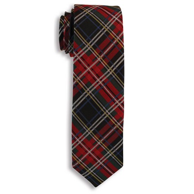 Red & Black City Collection Plaid Narrow Tie