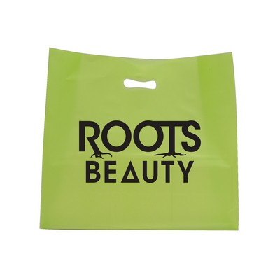 Frosted Colored Poly Die Cut Lime Green Bag/ 4 Mil (16"x6"x15")