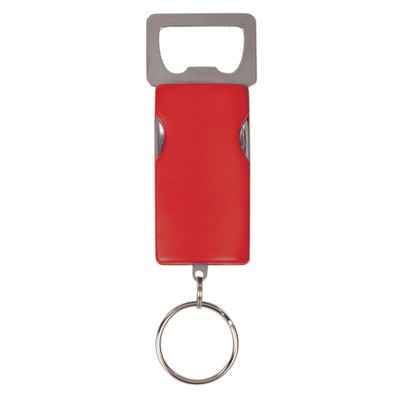 Red Bottle Opener Key Chain 1 x 3 Red 2-Tool Bottle Opener with Key Chain