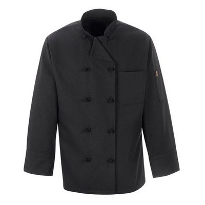 Red Kap® Black Ten Knot Button Chef Coat