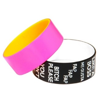 Custom 1" Color Coated Silicone Wristband