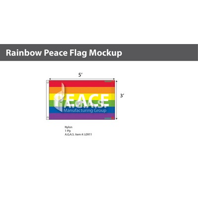 Rainbow Peace Deluxe Flag 3'X5'