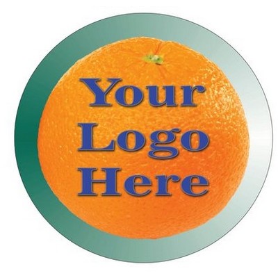 Orange Round Badge/Button w/ Metal Bar Pin (2 1/2" Diameter)