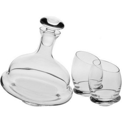 Ravenscroft Crystal Revolution Decanter Set w/ 2 Glasses