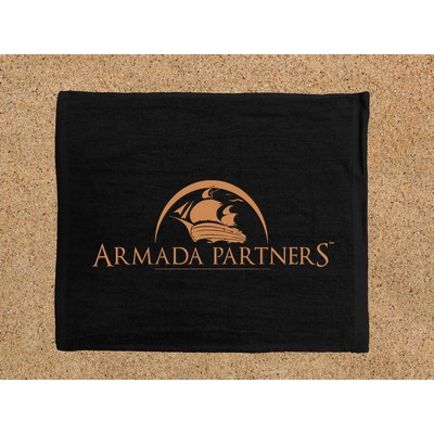 Black Velour Rally Towel (15"x18")