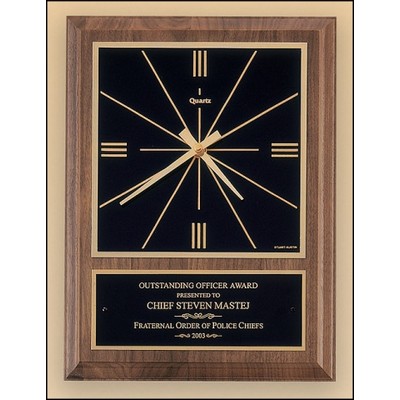 American Walnut Vertical Wall Clock w/Square Face (9"x12")