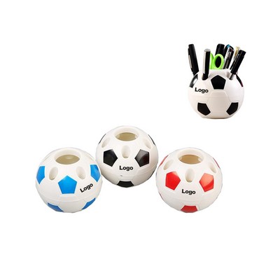 Soccer Style Pen Pencil Holder Makeup Brush Desktop Organizer Football Container