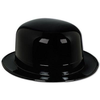 Black Plastic Derby Hat