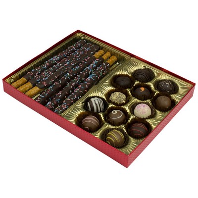 2 Piece Red Diamond Candy Box (10 1/2"x8 1/8"x1 1/8")