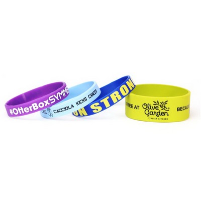 3/4" Silicone Wristband - Silk-Screened