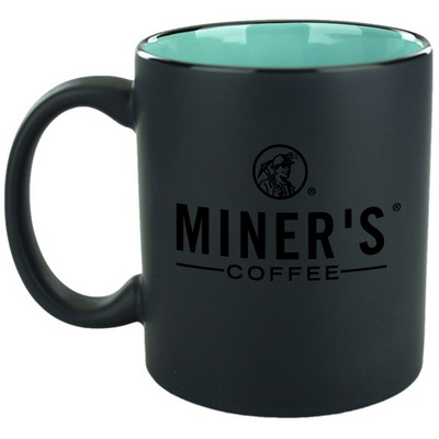 11 Oz. Hilo C-Handle Mug (Matte Black/Aqua)