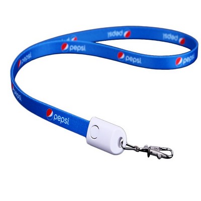 Two-In-One Polyester Lanyard USB Cable