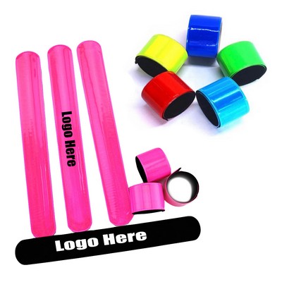 Reflective PVC Slap Wristband W/ Full Color