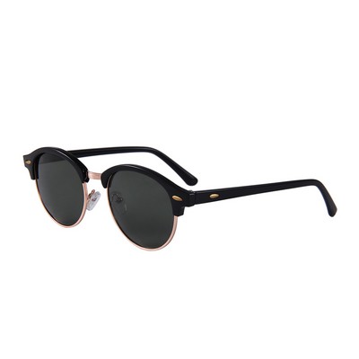 Sunglasses - Dark Green Lenses - Black Frames