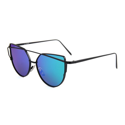 Sunglasses - Green Mirror Lenses - Black Frame