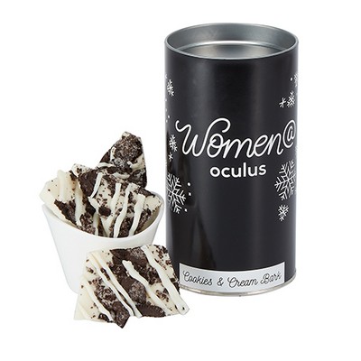 Belgian Chocolate Bark Gift Tube - Cookies & Cream Bark