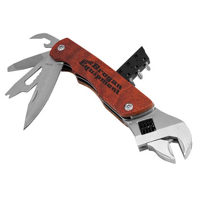 Wrench Multi-Tool with Rosewood Handle, 6-1/2"L