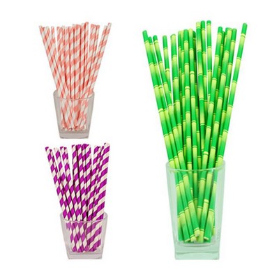 Custom Biodegradable Imprint Paper Drinking Straw Diameter 8MM