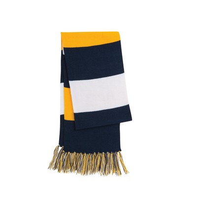 Spectator Scarf, Navy/Gold/White