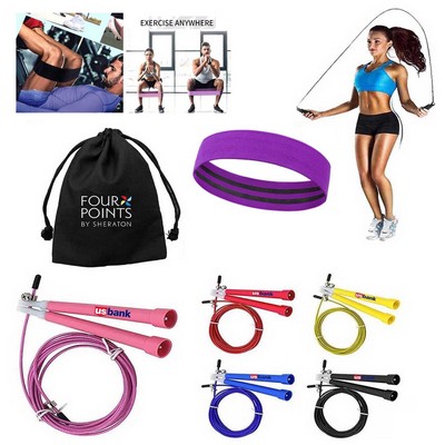 Kidder iBank® Booty Exercise Band + Jump Rope (Purple)