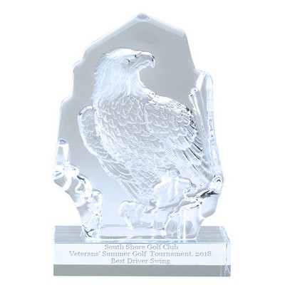 7 ½" Sculpted Eagle Glass Award