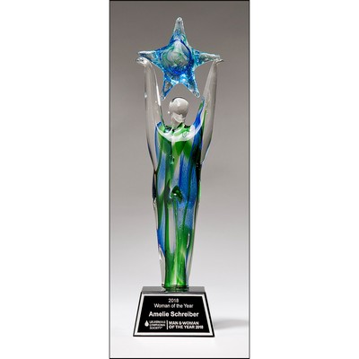 Art Glass Star Achiever Trophy