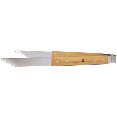 14" Bamboo Barbeque Tongs