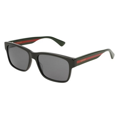 Gucci® Men's Black/Gray Square Frame Sunglasses