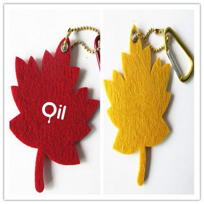 Leaf Shaped Felt Key Chain