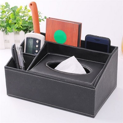 PU Leather Desktop Storage Box