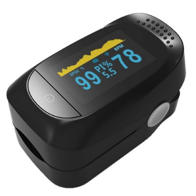 Portable Digital Fingertip Pulse Oximeter - Black