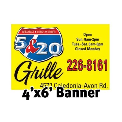 Rush 24 Hour Full Color Banner 4'x6' - Vinyl