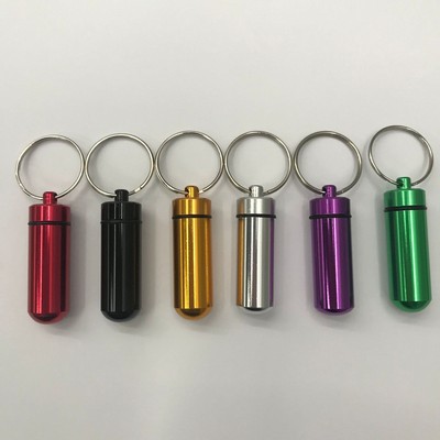 Aluminum Pill Case with Key Chain