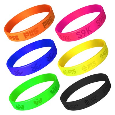 13/16" Debossed Silicone Bracelets