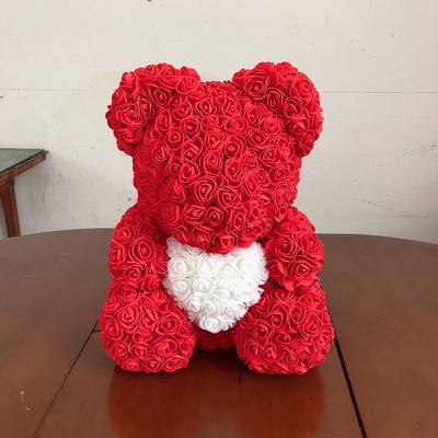 40cm PE Foam Rose Teddy Bear with Heart