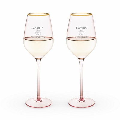 Rose Crystal White Wine Glass Set by Twine®