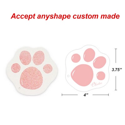 Paw Shaped Compressed Sponge w/String