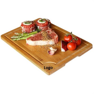 Organic Bamboo Cutting Board with Juice Groove