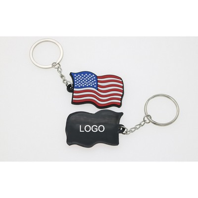 Us Flag Pvc Soft Key Chain Tag