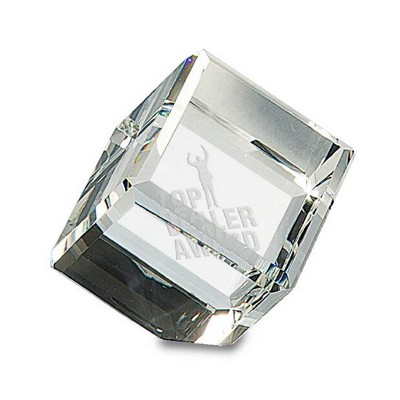 Crystal Cube, 3 1/2"H