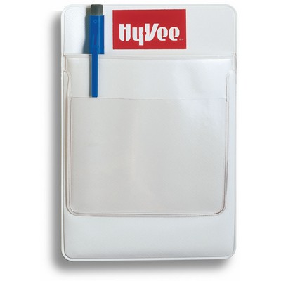 Pocket Protector w/3 ½"x3 ½" Clear Flap