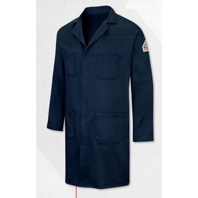 Men's Navy Blue Concealed Snap Front Lab Coat