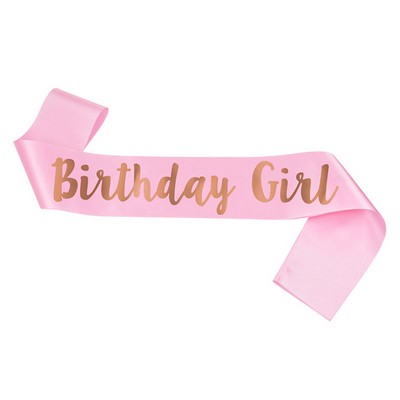 Pink Birthday Girl Sashes