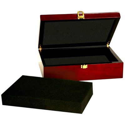 7.75" x 6.25" x 2.4" Rosewood Piano Finish Gift Box