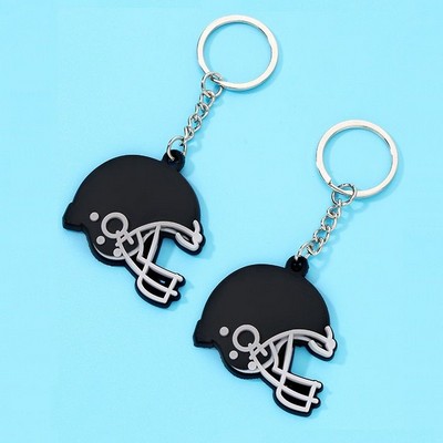 PVC Soccer Helmet Keychain