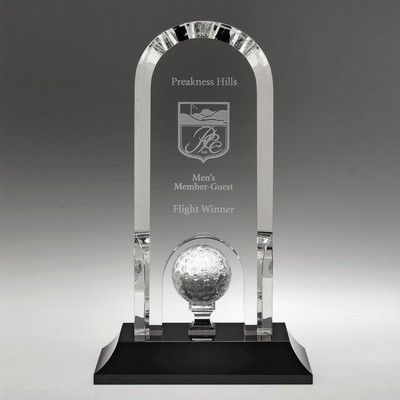 9" Crystal Award - Optima - Golf