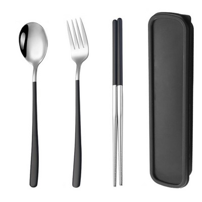 Stainless Steel Travel Cutlery Set with Case