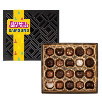 Gourmet Chocolate Truffles Gift Box w/ Square Band - 20 pc