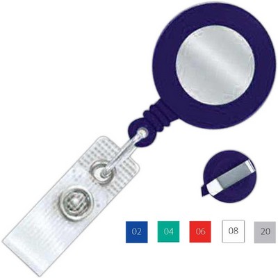 Round Reflective Plastic Clip-On Badge Reel