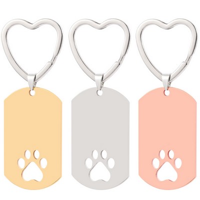 Stainless Steel Pet Tag Keychain